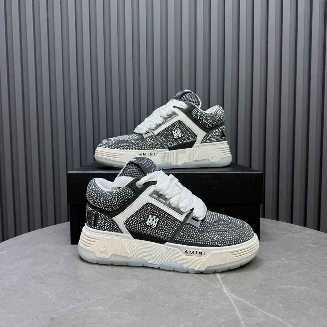 Men's men's shoes 💰800 AMIRI Amir Couple's new hot brick high street sneakers with bone sports shoes, toe-layer cowhide upper, upper side bones, purely hand-stitched, with good three-dimensional effect, customized metal LOGO, code number 35-44 (45, 46 customized)